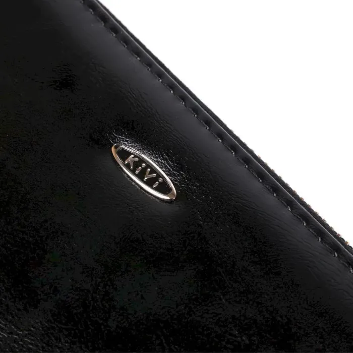 Кошелек женский на одну молнию из экокожи гладкий KIVI 19040 Черный