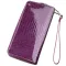 Кошелек женский на одну молнию из экокожи лаковый KIVI 19031 Фиолетовый