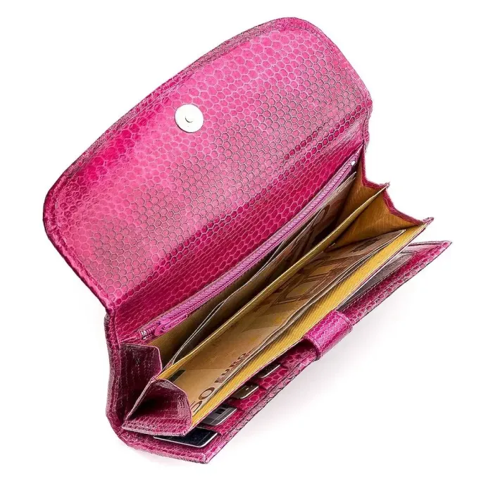 Кошелек женский SEA SNAKE LEATHER 18276 из натуральной кожи морской змеи Розовый