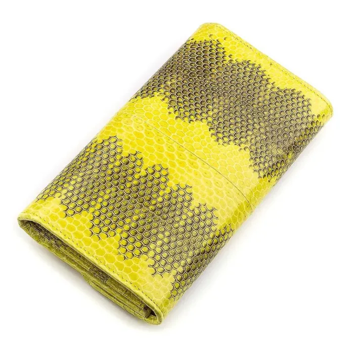Кошелек женский SEA SNAKE LEATHER 18277 из натуральной кожи морской змеи Желтый