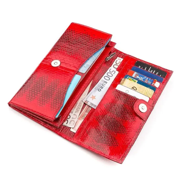 Гаманець жіночий SEA SNAKE LEATHER 18278 із натуральної шкіри морської змії Червоний