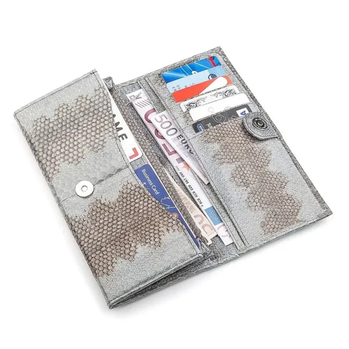 Гаманець жіночий SEA SNAKE LEATHER 18279 із натуральної шкіри морської змії Сірий