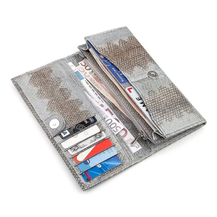 Гаманець жіночий SEA SNAKE LEATHER 18279 із натуральної шкіри морської змії Сірий