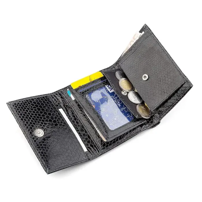 Гаманець жіночий SEA SNAKE LEATHER 18282 із натуральної шкіри морської змії Чорний