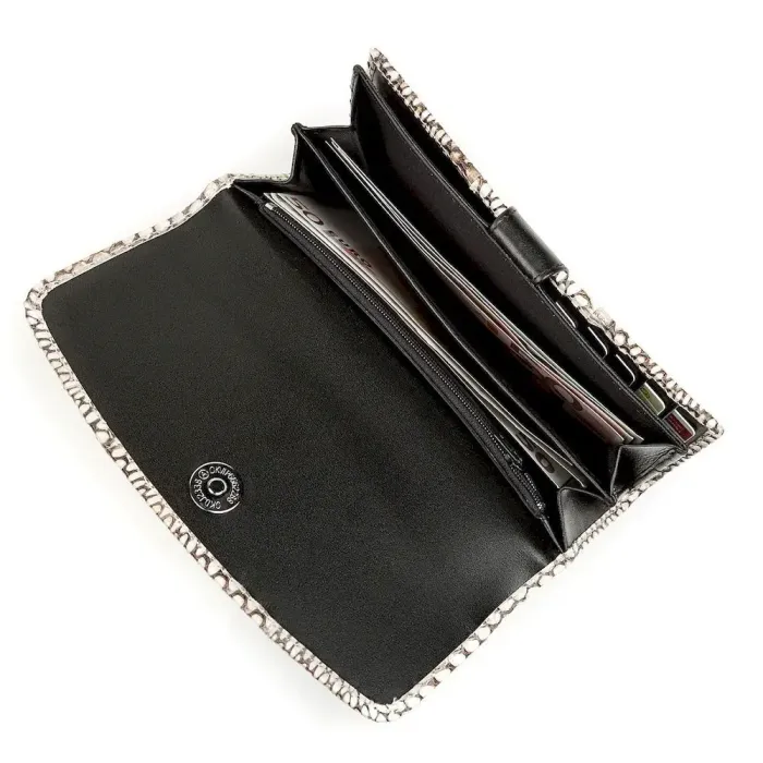 Гаманець жіночий SNAKE LEATHER 18263 із натуральної шкіри пітона Сірий