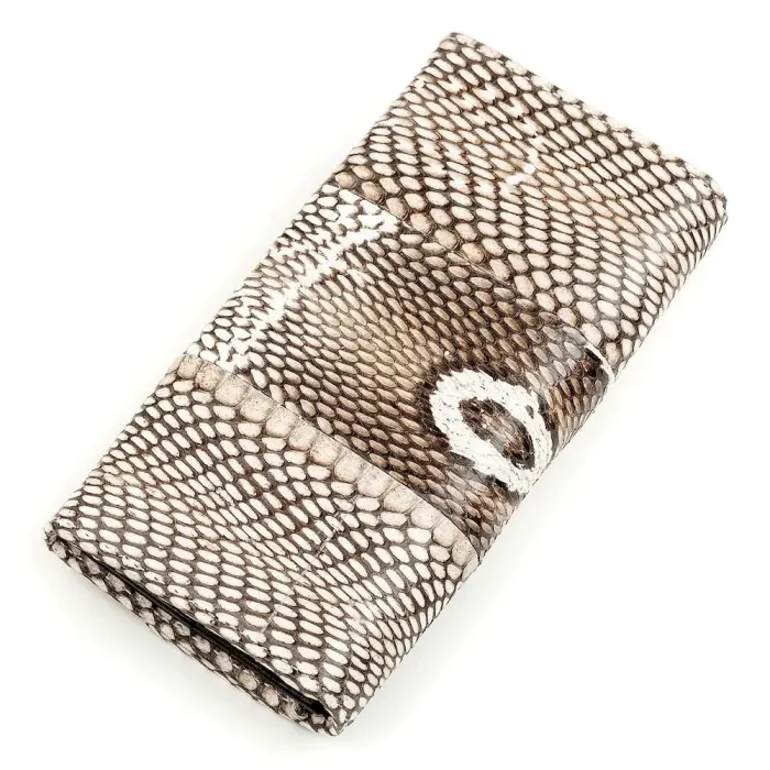 Гаманець жіночий SNAKE LEATHER 18263 із натуральної шкіри пітона Сірий