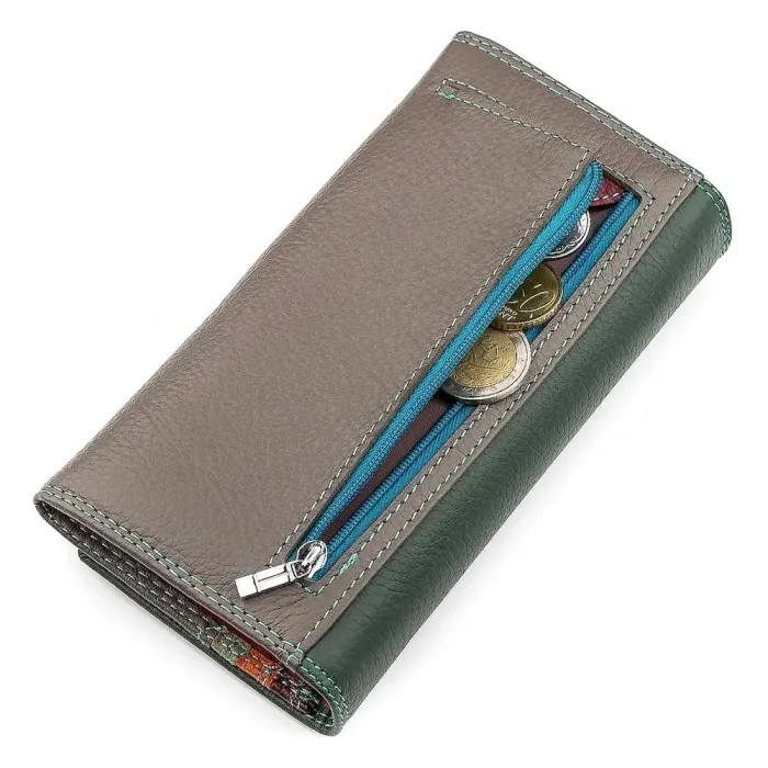 Кошелек женский ST Leather 18300 (SB634) кожаный Зеленый