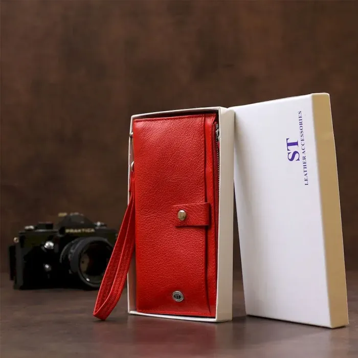 Гаманець жіночий ST Leather 18381 (ST420) багатофункціональний Червоний