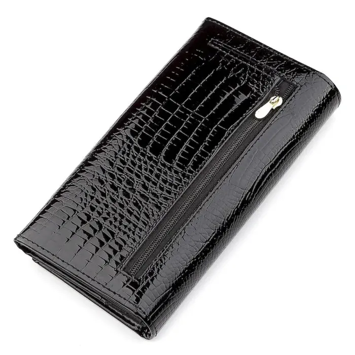 Кошелек женский ST Leather 18390 (S2001A) из лакированной кожи Черный