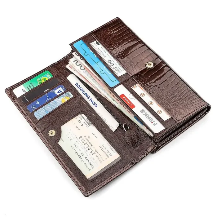 Гаманець жіночий ST Leather 18396 (S3001A) лакована шкіра Коричневий