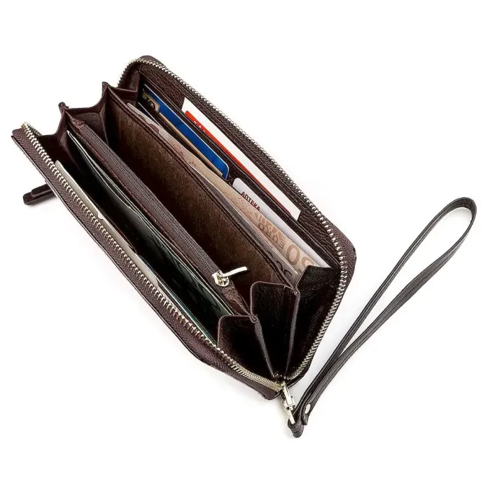 Гаманець жіночий ST Leather 18398 (S4001A) з ременем на зап'ясті Коричневий