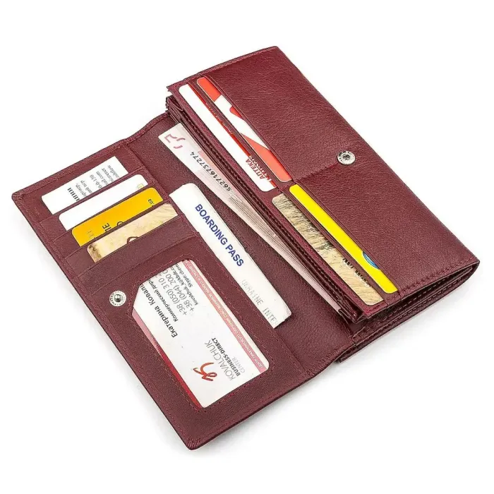 Гаманець жіночий ST Leather 18401 (ST1518) із натуральної шкіри Бордовий