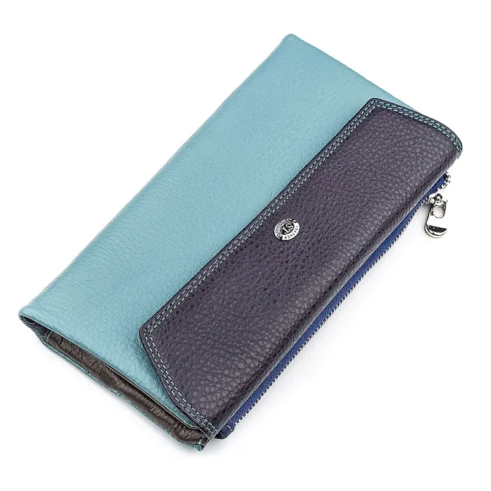 Гаманець жіночий ST Leather 18408 (SB42-2) із натуральної шкіри Блакитний