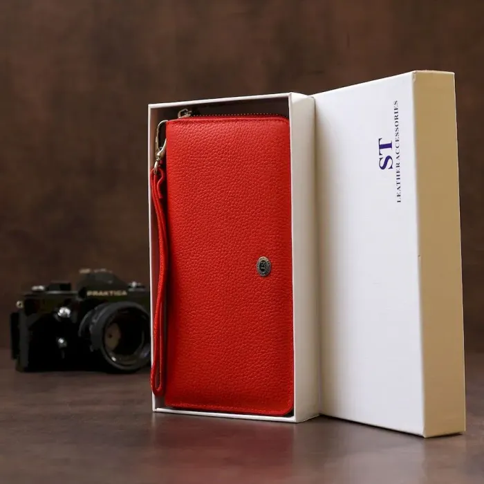 Гаманець жіночий ST Leather 18417 (ST45-2) на блискавці Червоний