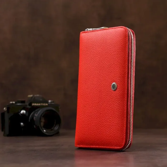 Гаманець жіночий ST Leather 18417 (ST45-2) на блискавці Червоний