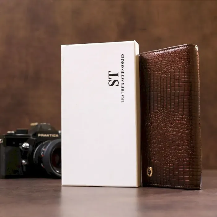 Гаманець жіночий ST Leather 18424 (S6001A) із натуральної шкіри Коричневий