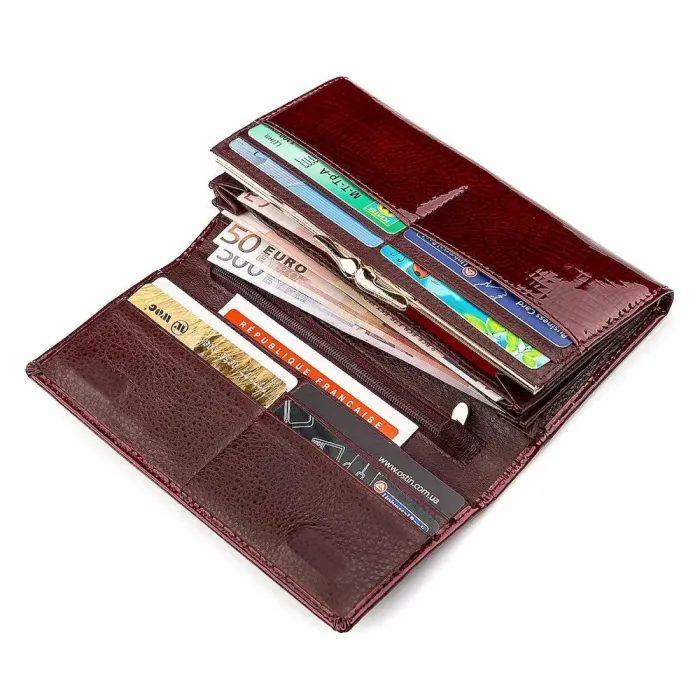 Гаманець жіночий ST Leather 18425 (S6001A) лакована шкіра Бордовий