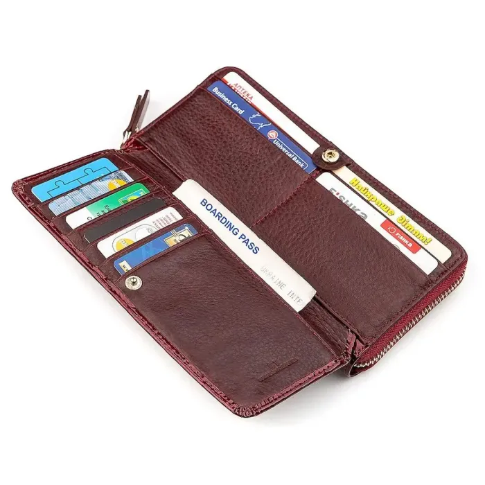 Гаманець жіночий ST Leather 18434 (S7001A) на блискавці Бордовий