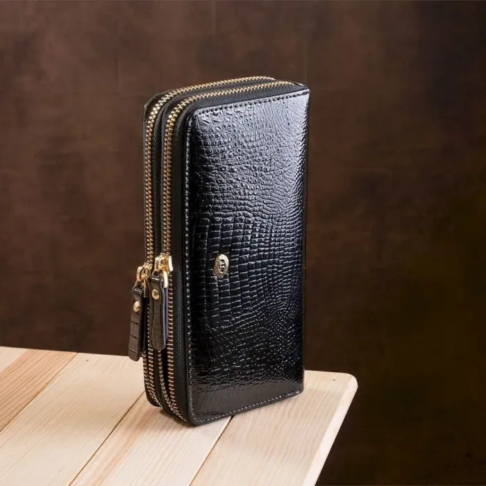 Гаманець жіночий ST Leather 18448 (S5001A) шкіряний Чорний