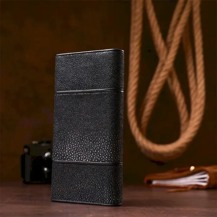 Гаманець жіночий STINGRAY LEATHER 18113 із натуральної шкіри морського ската Чорний