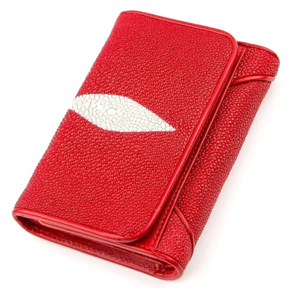 Кошелек женский STINGRAY LEATHER 18287 из натуральной кожи морского ската Красный