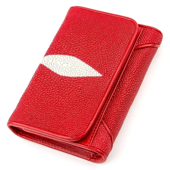 Кошелек женский STINGRAY LEATHER 18287 из натуральной кожи морского ската Красный