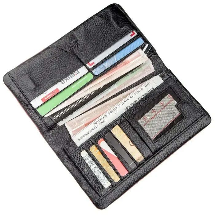 Гаманець жіночий у дві складки шкіряний KARYA 17399 Червоний