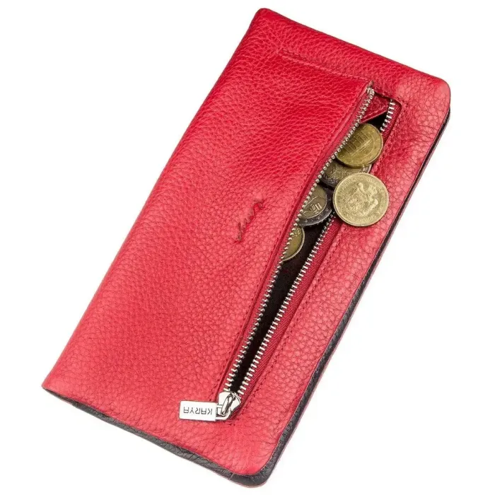 Гаманець жіночий у дві складки шкіряний KARYA 17399 Червоний