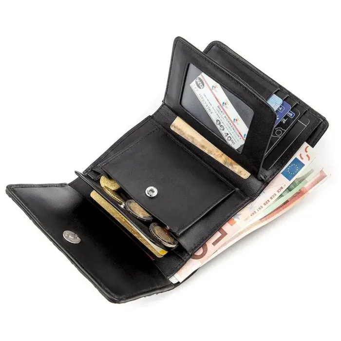 Гаманець жіночийCROCODILE LEATHER 18286 з натуральної шкіри крокодила Чорний