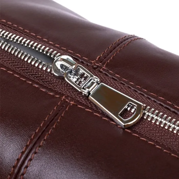 Шкіряна глянсова косметичка Shvigel 16407 Коричневий