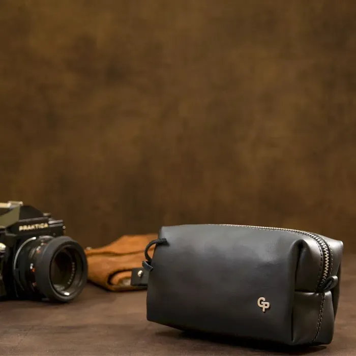 Кожаная косметичка для мужчин GRANDE PELLE 11507 Черный