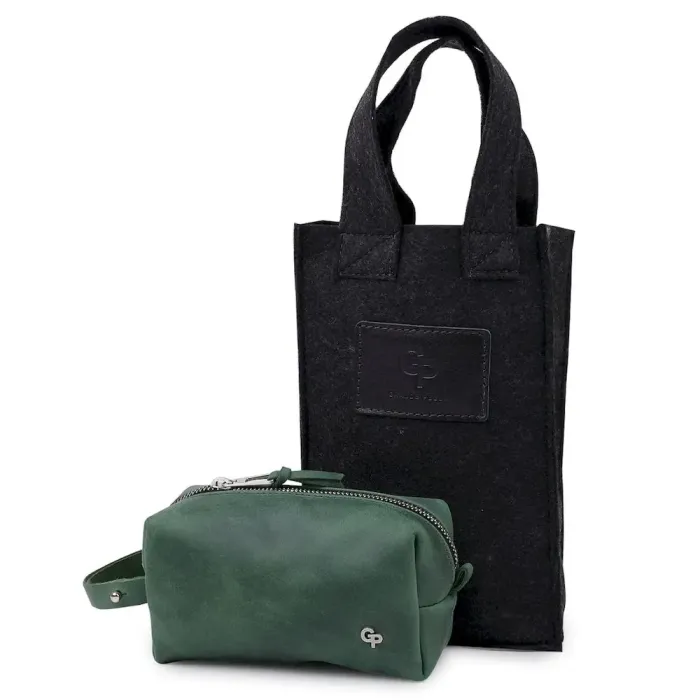 Кожаная косметичка унисекс GRANDE PELLE 11571 Зеленый