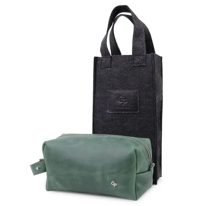 Кожаная косметичка унисекс GRANDE PELLE 11573 Зеленый