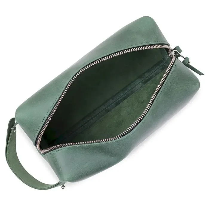 Кожаная косметичка унисекс GRANDE PELLE 11573 Зеленый