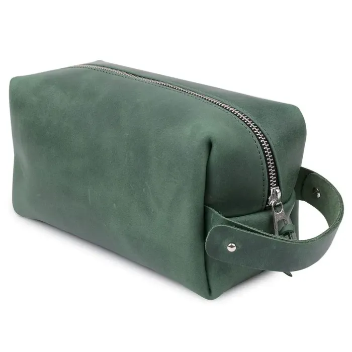 Кожаная косметичка унисекс GRANDE PELLE 11573 Зеленый