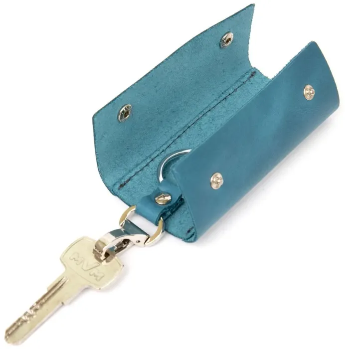 Шкіряна красива ключниця GRANDE PELLE 11344 Бірюзовий