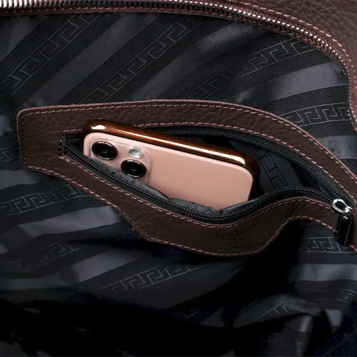 Шкіряна матова сумка жіноча Shvigel 16363 Коричневий