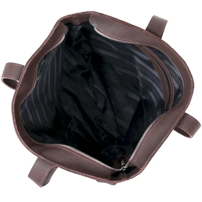 Шкіряна матова сумка жіноча Shvigel 16363 Коричневий