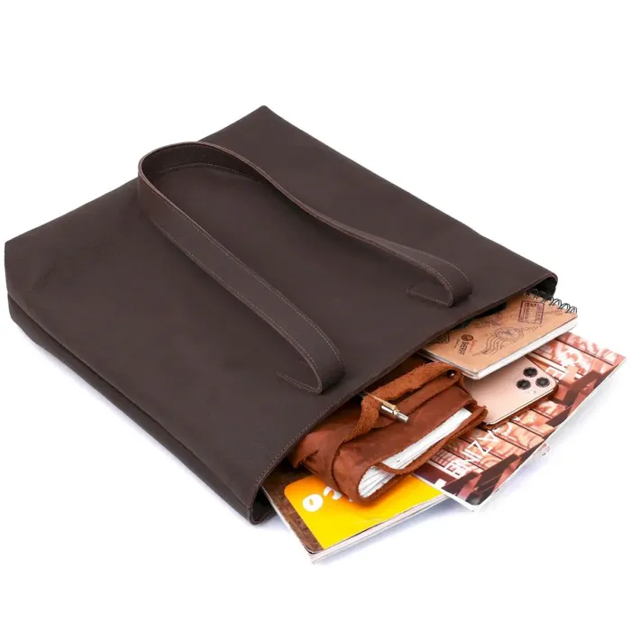 Шкіряна матова сумка жіноча Shvigel 16363 Коричневий