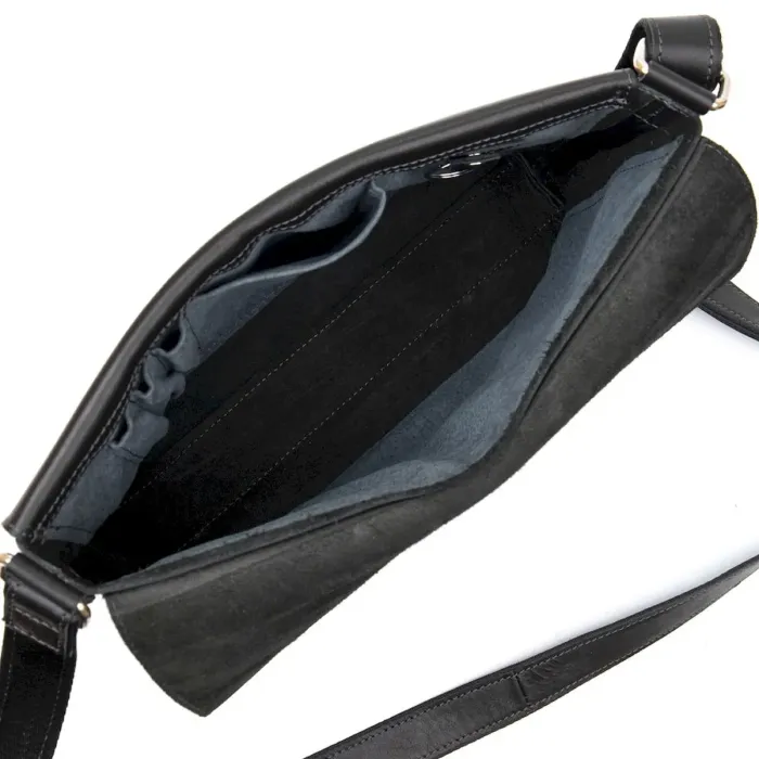 Шкіряна чоловіча прямокутна сумка GRANDE PELLE 11429 Чорний