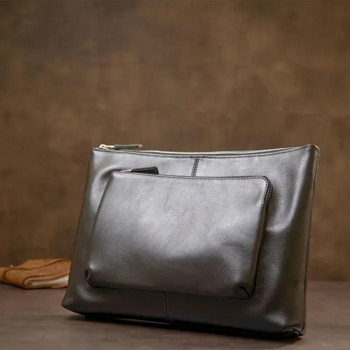 Шкіряна сумка для ноутбука GRANDE PELLE 11437 Чорний