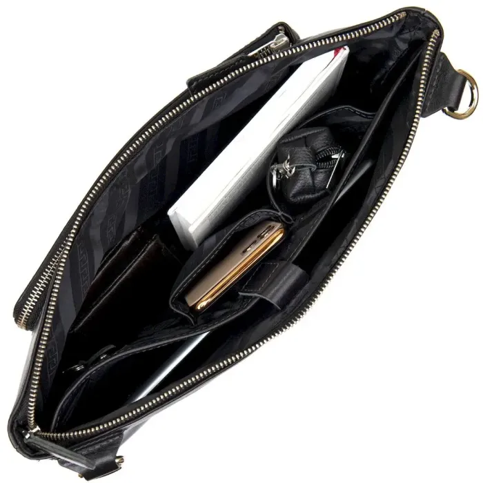 Шкіряна сумка для ноутбука GRANDE PELLE 11437 Чорний