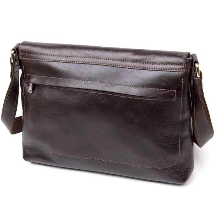 Шкіряна чоловіча сумка GRANDE PELLE 11430 Коричневий