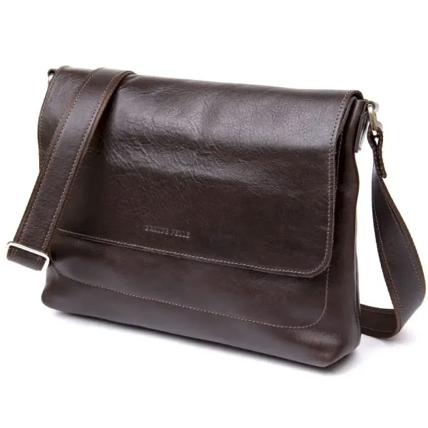 Шкіряна чоловіча сумка GRANDE PELLE 11430 Коричневий