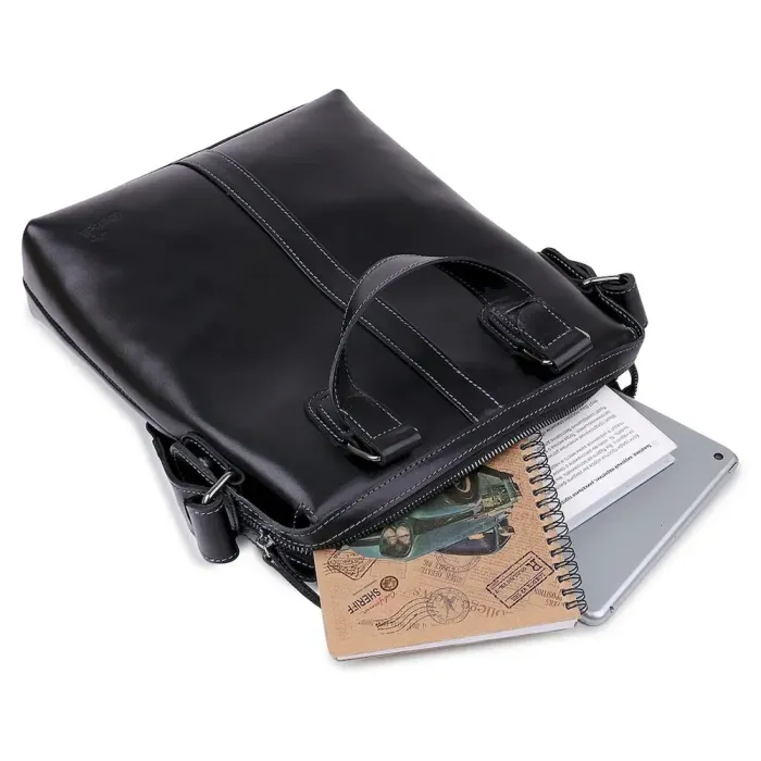 Шкіряна чоловіча сумка Shvigel 11287 Чорний