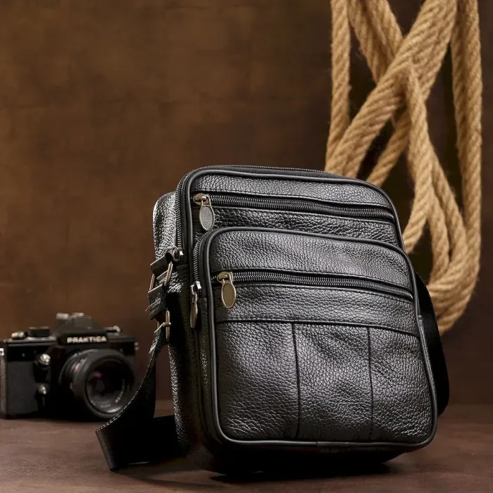 Кожаная мужская сумка Vintage 20466 Черный