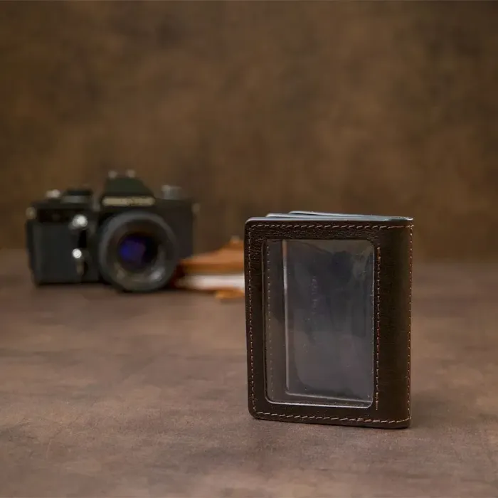 Шкіряна обкладинка для автодокументів GRANDE PELLE 11492 Темно-коричневий