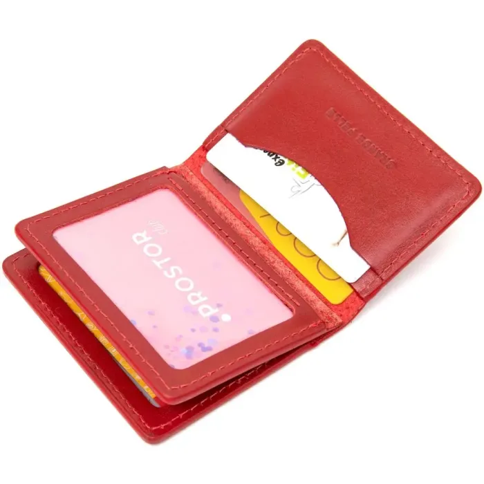 Шкіряна обкладинка для автодокументів GRANDE PELLE 11493 Червоний