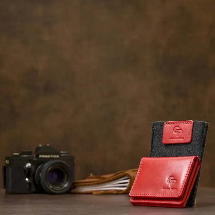 Шкіряна обкладинка для автодокументів GRANDE PELLE 11493 Червоний