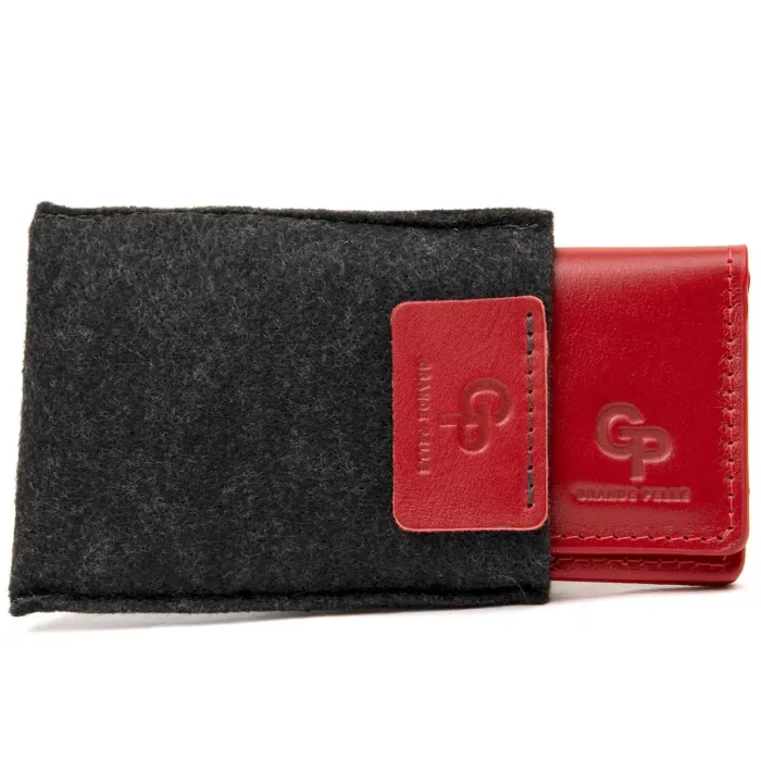 Шкіряна обкладинка для автодокументів GRANDE PELLE 11493 Червоний